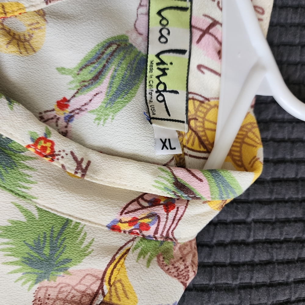 Pineapple Print Button Down Shirt - image 2